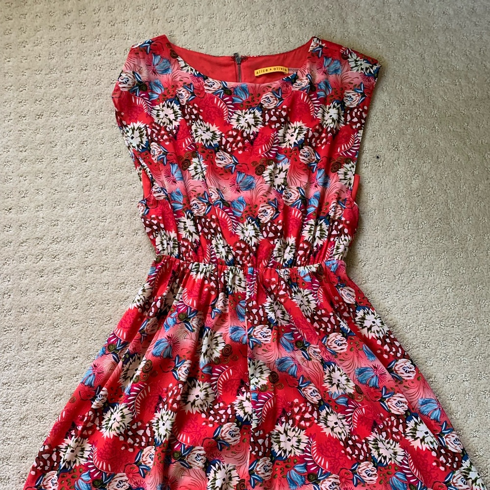 Alice + Olivia floral silk dress